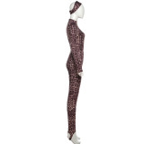 EVE Leopard Print Long Sleeve Three Piece Pants Set GSLF-K25S86810