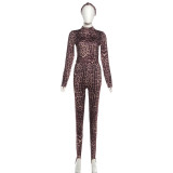 EVE Leopard Print Long Sleeve Three Piece Pants Set GSLF-K25S86810