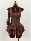 EVE Sleeveless Lace Patchwork Mini Dress GXIY-K25L1805
