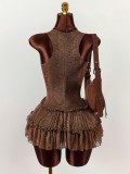 EVE Sleeveless Lace Patchwork Mini Dress GXIY-K25L1805