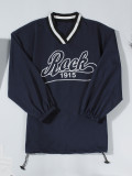 EVE Letter Print Contast Color Loose Sweatshirt YWXS-XS-LR07234