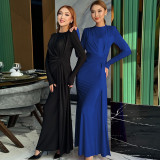 EVE Long Sleeve Solid Color Slim Maxi Dress BLG-D4817237K