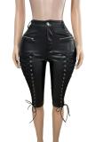 EVE Fashion PU Leather Bandage Five-Tenths Pant GFCF-1436