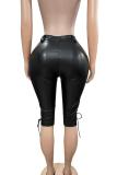 EVE Fashion PU Leather Bandage Five-Tenths Pant GFCF-1436