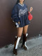 EVE Letter Print Contast Color Loose Sweatshirt YWXS-XS-LR07234