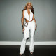 EVE Solid Color Tight Sleeveless Two Piece Pants Set GDSF-J25ST472