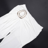 EVE Solid Color Tight Sleeveless Two Piece Pants Set GDSF-J25ST472