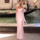 EVE Scarf-collar Backless Ruched Maxi Dress GYME-K25D88888