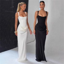 EVE Solid Color Sleeveless Square Neck Maxi Dress GYME-K25D86960