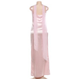 EVE Scarf-collar Backless Ruched Maxi Dress GYME-K25D88888