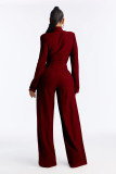 EVE Solid Color Tie Up Bow Wide Leg Jumpsuit OSM-4496