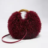 EVE Faux Sheepskin Fleece Tote Bag Round Crossbody Bag HBRS-51216