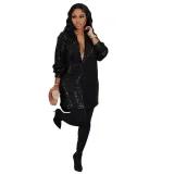 EVE Fashion Sequin Loose Shirt Dress OMY-11066