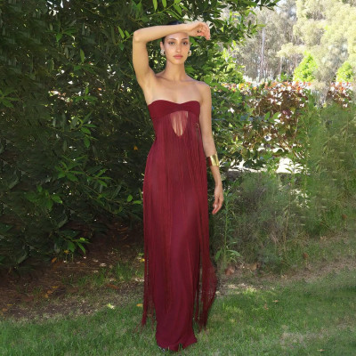 EVE Hollow Out Backless Tassel Evening Dress GYME-K25D89978