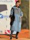 EVE Contrast Color Hooded Split Denim Midi Dress GYLN-0610