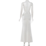 EVE Solid Color Tie Up Sleeveless Maxi Dress GYME-K25D89752