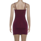 EVE V Neck Backless Sling Mini Dress GYME-K25D88260
