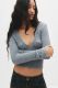 EVE V Neck Long Sleeve Crop Tops GWLS-202515