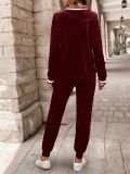 EVE Solid Color Long Sleeve Pants 2 Piece Set ZDF-33517