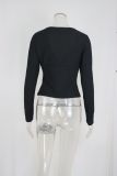 EVE V Neck Long Sleeve Crop Tops GWLS-202515