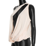 EVE Solid Color Fashion Hollow Out Sleeveless Top GDSF-D25TP587