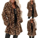 EVE Plus Size Rabbit Fur Leopard Print Loose Plush Coats HHMY-9092