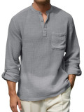 EVE Men's Solid Color Long Sleeve Loose Top FLZH-ZT321