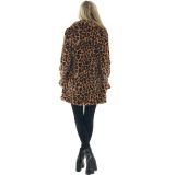 EVE Plus Size Rabbit Fur Leopard Print Loose Plush Coats HHMY-9092
