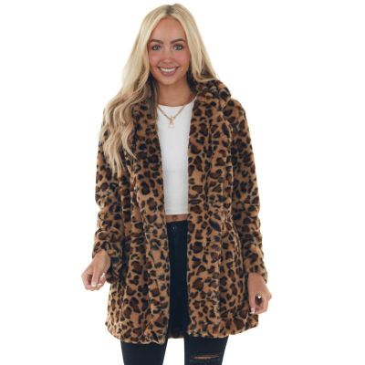 EVE Plus Size Rabbit Fur Leopard Print Loose Plush Coats HHMY-9092