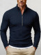 EVE Men's Zipper Stank Collar Long Sleeve Top FLZH-ZT317
