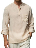 EVE Men's Solid Color Long Sleeve Loose Top FLZH-ZT321