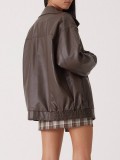 EVE Lapel PU Leather Jacket Coats HHMY-M3566