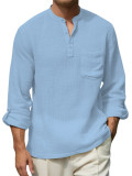 EVE Men's Solid Color Long Sleeve Loose Top FLZH-ZT321