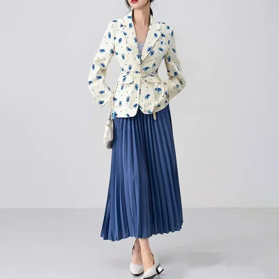 EVE Plus Size Long Sleeve Print Tie Up Coats GHHE-29783