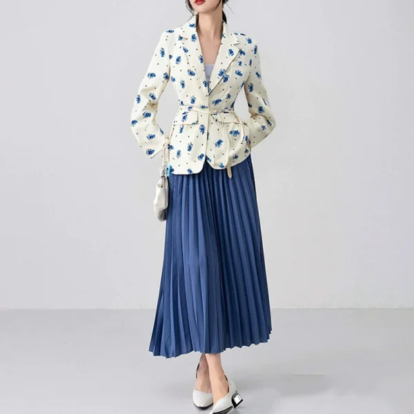 EVE Plus Size Long Sleeve Print Tie Up Coats GHHE-29783