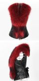 EVE Plus Size Fur Collar Fur PU Leather Coat HHMY-5723