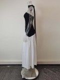 EVE Plus Size Solid Color Split Tube Top Maxi Dress GHHE-29653