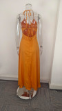 EVE Plus Size Deep V Neck Split Maxi Dress GHHE-29249