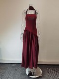 EVE Plus Size Solid Color Split Tube Top Maxi Dress GHHE-29653