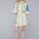 EVE Plus Size Short Sleeve Color Block Mini Dress GHHE-29130
