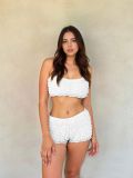 EVE Ruffles Wave Solid-Color Shorts GOLB-SU3943