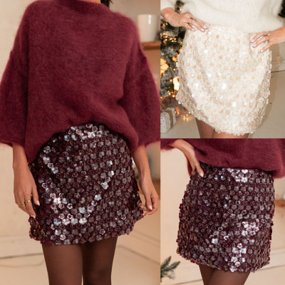 EVE Fashion Sequin High Waist Skirt GOLB-SU4272
