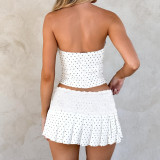 EVE Lace Patchwork Wrap Chest Top Two Piece Skirts Set GOLB-SU4248
