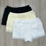 EVE Ruffles Wave Solid-Color Shorts GOLB-SU3943
