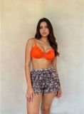 EVE Ruffles Wave Solid-Color Shorts GOLB-SU3943