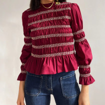 EVE Half-high Neck Long-sleeve Tops GOLB-SU4200