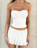 EVE Lace Patchwork Wrap Chest Top Two Piece Skirts Set GOLB-SU4248
