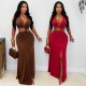 EVE Hollow-Out Twist Deep V-Neck Split Evening Dress GZIY-6351