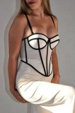 EVE Lines Contrast Color Sling Tank Tops GXHF-81030