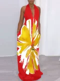 EVE Print Halterneck Backless Maxi Dress YH-5310